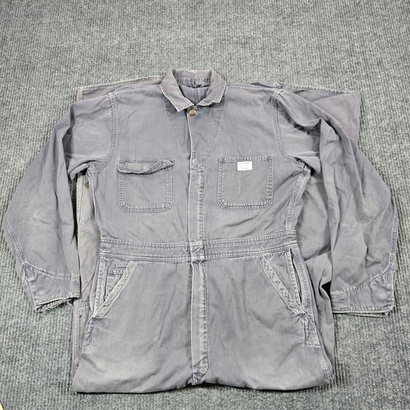 Big Mac Other - Vintage Penneys Big Mac Coveralls Mens 40L Gray Sanforized Herringbone Twill 50s